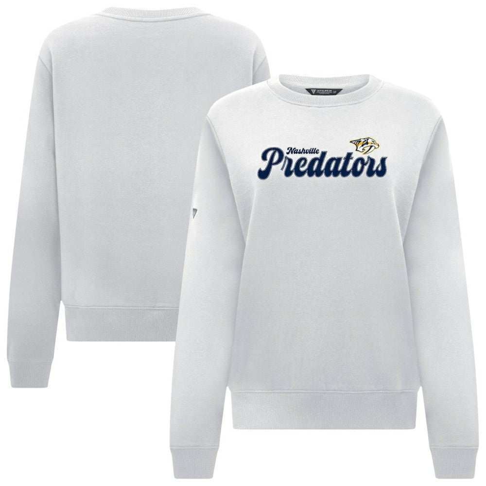 Nashville Predators - Levelwear Women's Yvette Big Script Tri-Blend Sweatshirt White