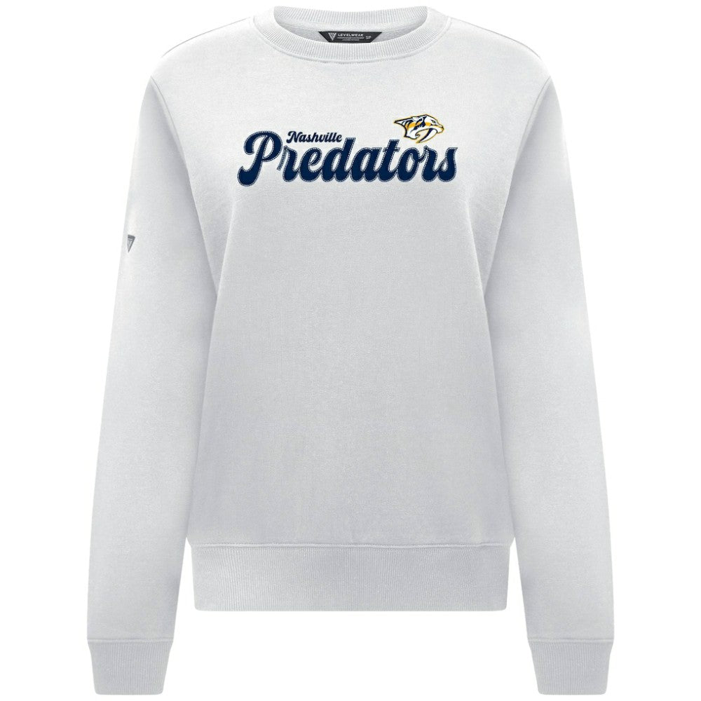 Nashville Predators - Levelwear Women's Yvette Big Script Tri-Blend Sweatshirt White