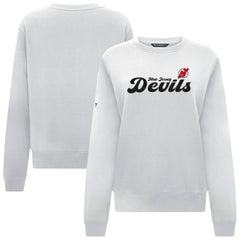 New Jersey Devils - Levelwear Women's Yvette Big Script Tri-Blend Sweatshirt White
