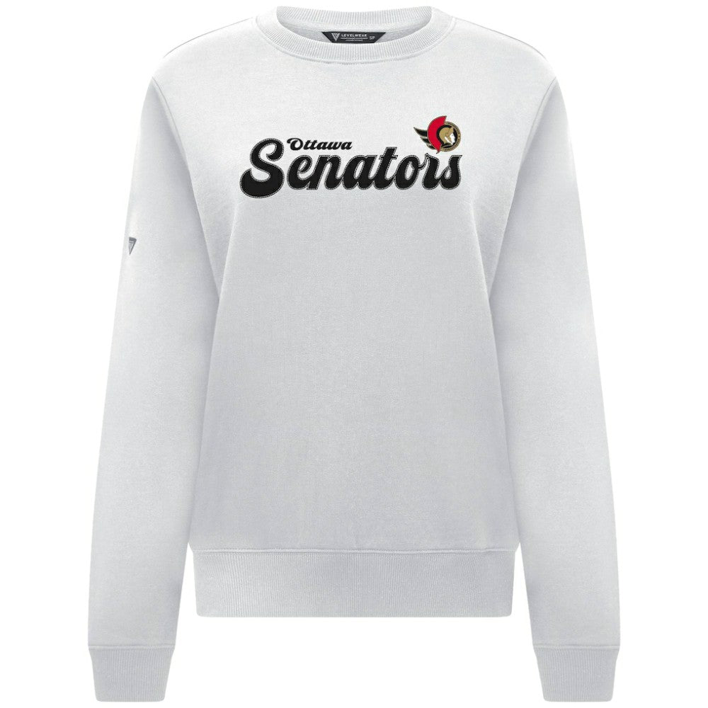 Ottawa Senators - Levelwear Women's Yvette Big Script Tri-Blend Sweatshirt White
