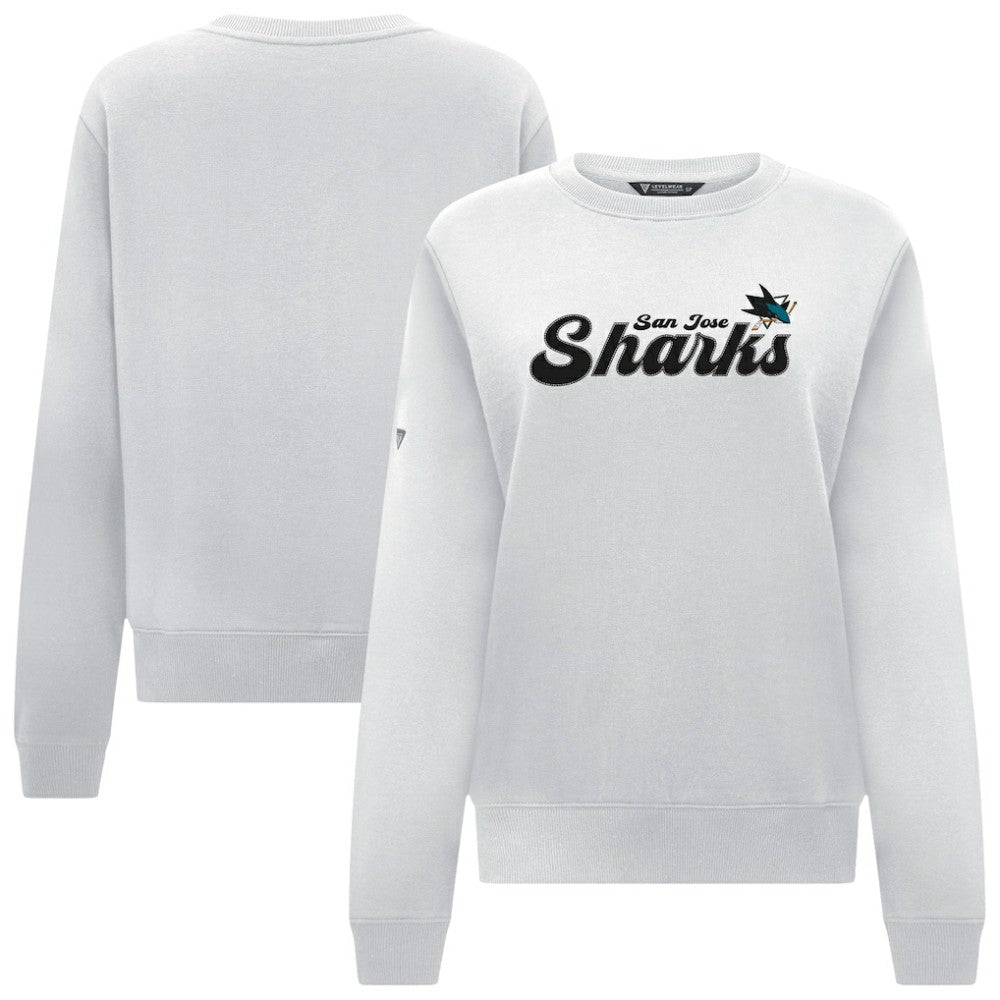 San Jose Sharks - Levelwear Women's Yvette Big Script Tri-Blend Sweatshirt White
