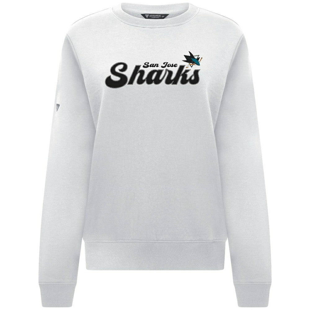 San Jose Sharks - Levelwear Women's Yvette Big Script Tri-Blend Sweatshirt White