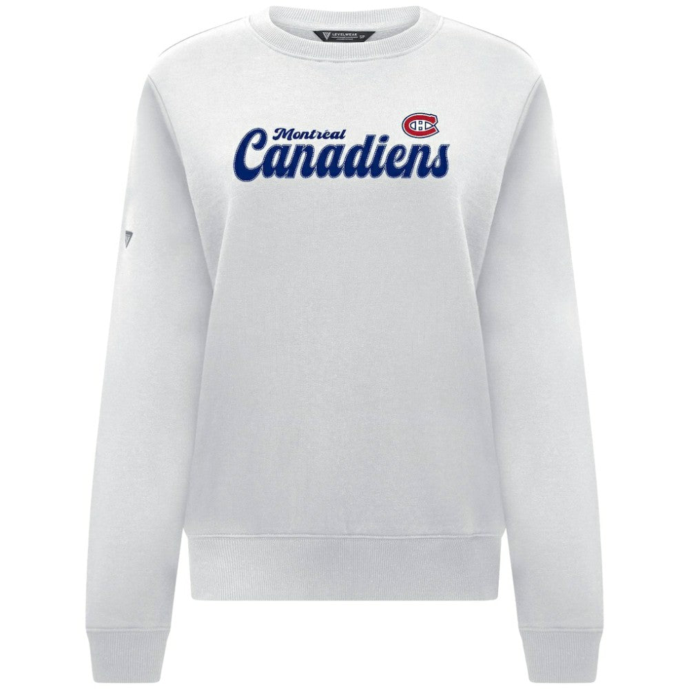 Montreal Canadiens - Levelwear Women's Yvette Big Script Tri-Blend Sweatshirt White