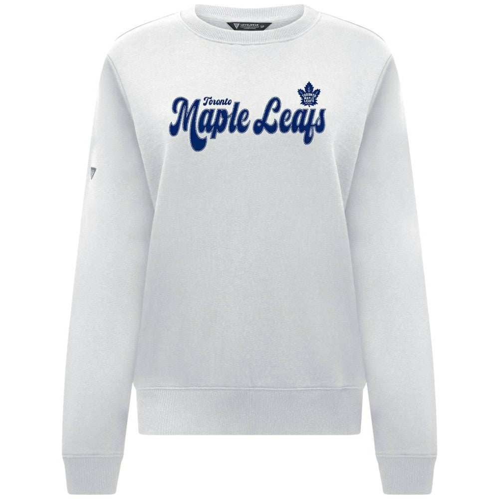 Toronto Maple Leafs - Levelwear Women's Yvette Big Script Tri-Blend Sweatshirt White