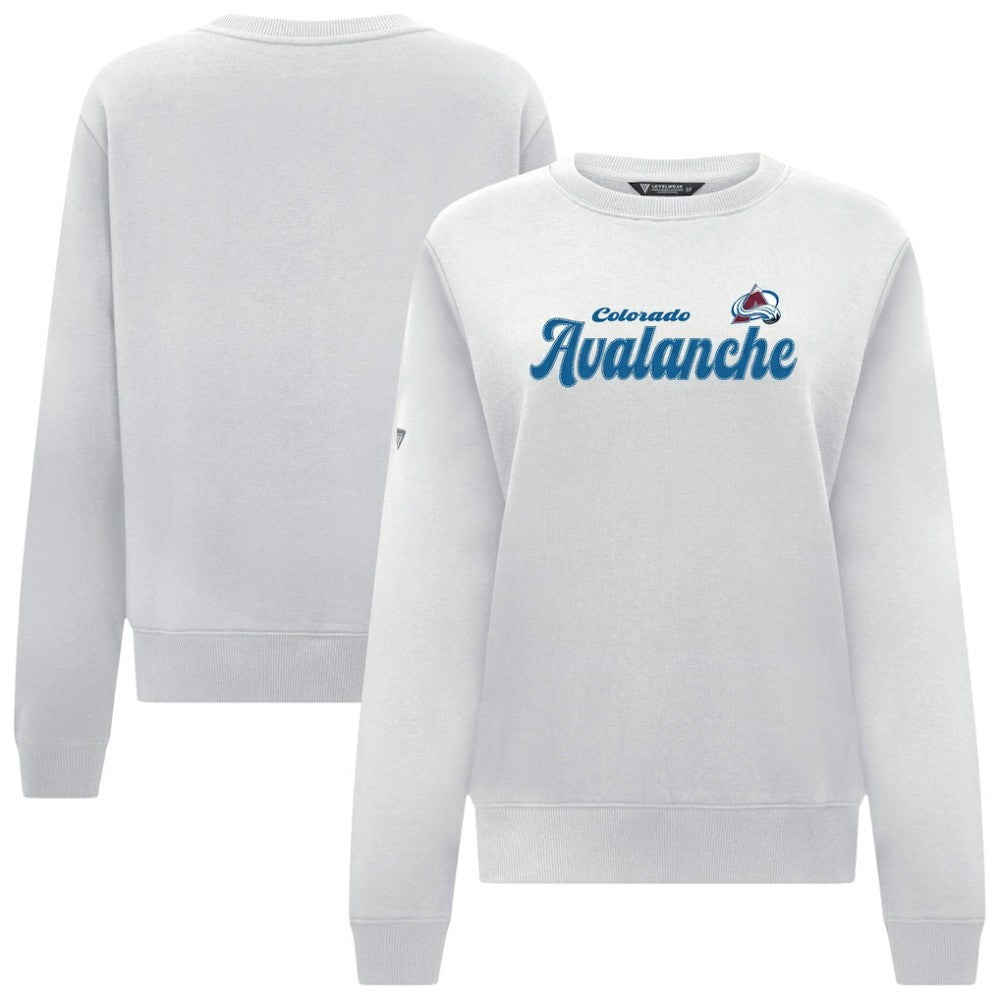 Colorado Avalanche - Levelwear Women's Yvette Big Script Tri-Blend Sweatshirt White