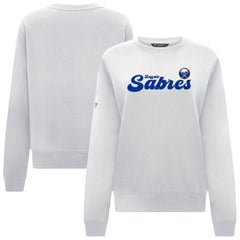 Buffalo Sabres - Levelwear Women's Yvette Big Script Tri-Blend Sweatshirt White
