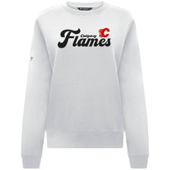 Calgary Flames - Levelwear Women's Yvette Big Script Tri-Blend Sweatshirt White