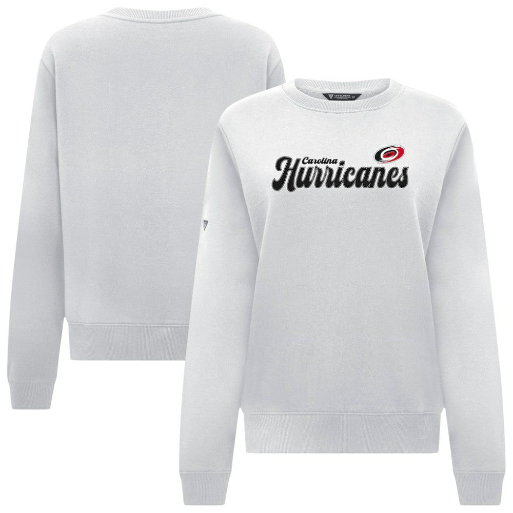 Carolina Hurricanes - Levelwear Women's Yvette Big Script Tri-Blend Sweatshirt White