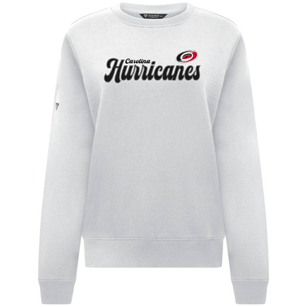 Carolina Hurricanes - Levelwear Women's Yvette Big Script Tri-Blend Sweatshirt White