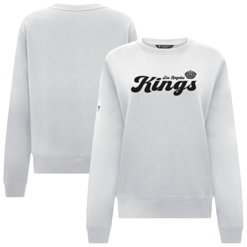 Los Angeles Kings - Levelwear Women's Yvette Big Script Tri-Blend Sweatshirt White