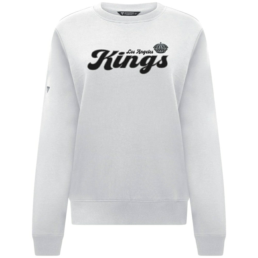 Los Angeles Kings - Levelwear Women's Yvette Big Script Tri-Blend Sweatshirt White