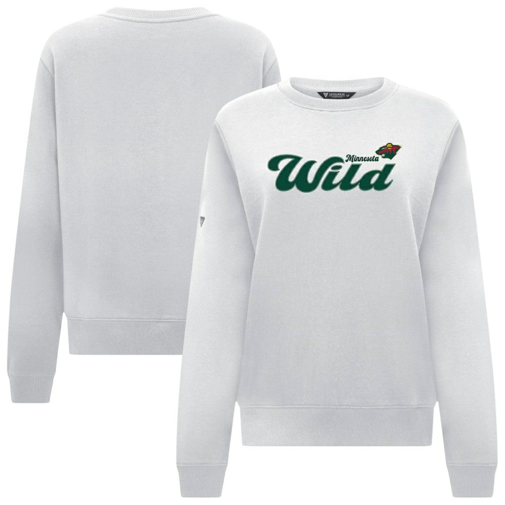 Minnesota Wild - Levelwear Women's Yvette Big Script Tri-Blend Sweatshirt White