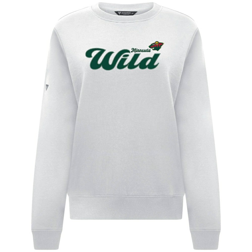 Minnesota Wild - Levelwear Women's Yvette Big Script Tri-Blend Sweatshirt White