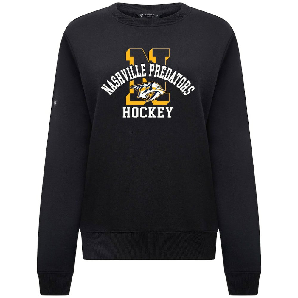 Nashville Predators - Levelwear Women's Yvette Limelight Big Letter Sweatshirt Black