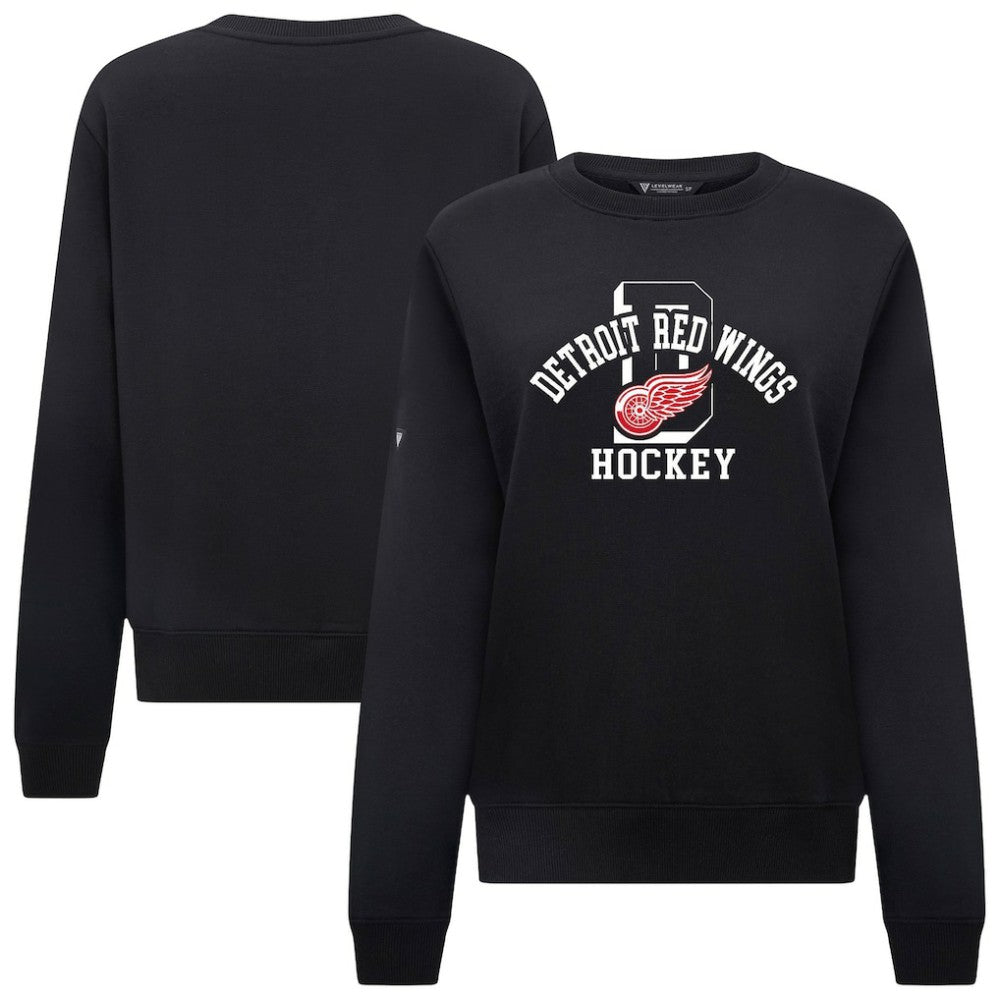 Detroit Red Wings - Levelwear Women's Yvette Limelight Big Letter Sweatshirt Black