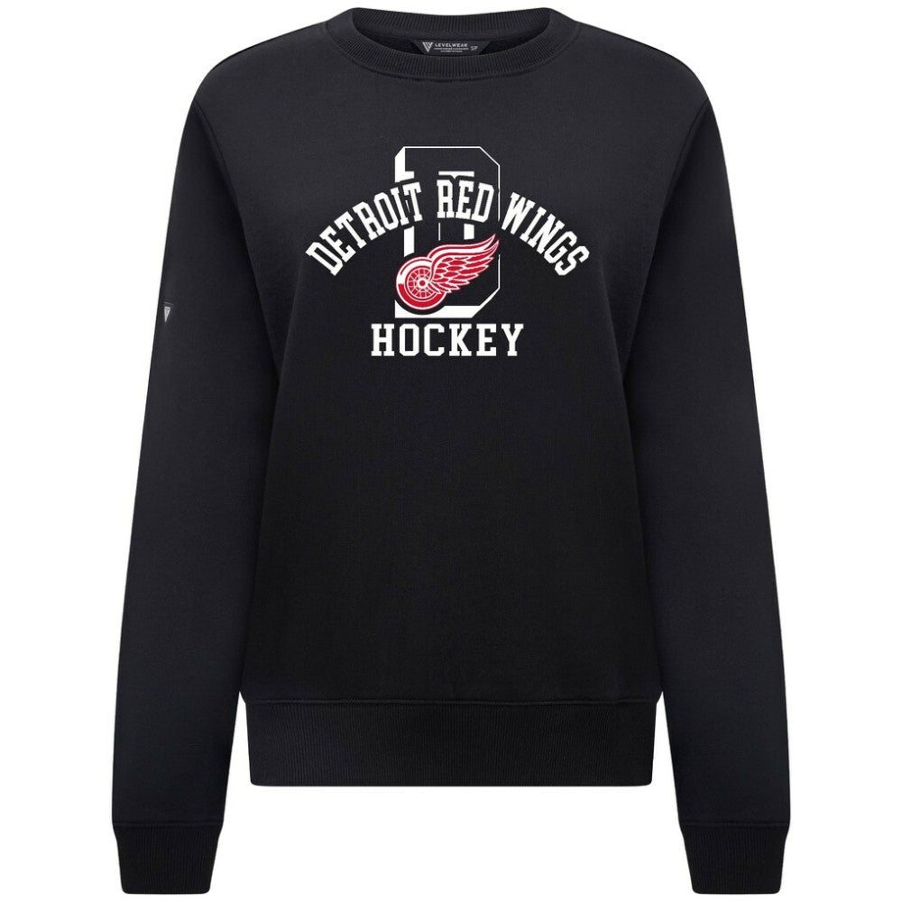 Detroit Red Wings - Levelwear Women's Yvette Limelight Big Letter Sweatshirt Black