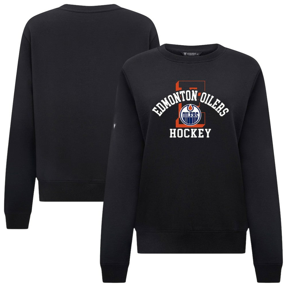 Edmonton Oilers - Levelwear Women's Yvette Limelight Big Letter Sweatshirt Black