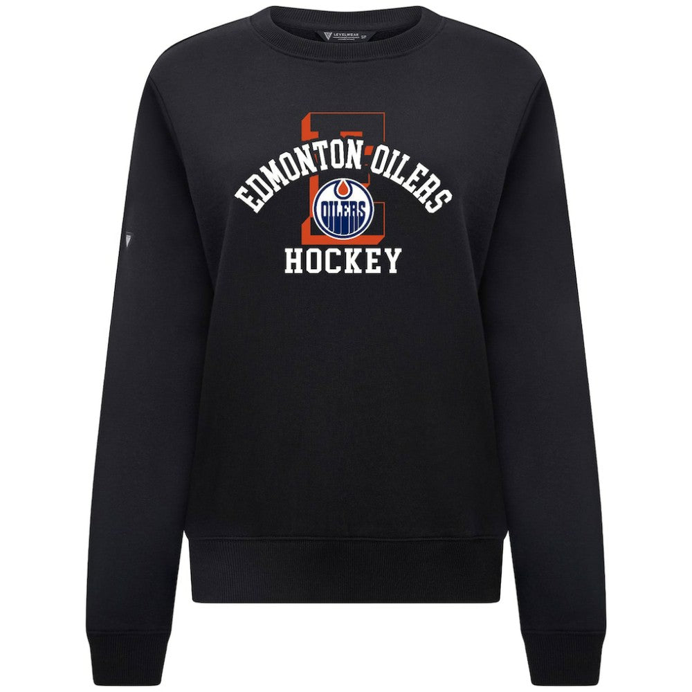 Edmonton Oilers - Levelwear Women's Yvette Limelight Big Letter Sweatshirt Black