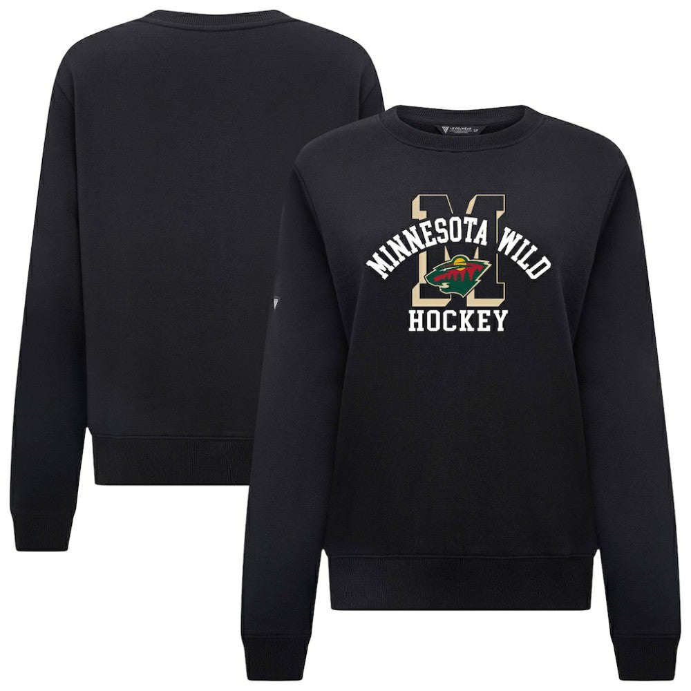Minnesota Wild - Levelwear Women's Yvette Limelight Big Letter Sweatshirt Black