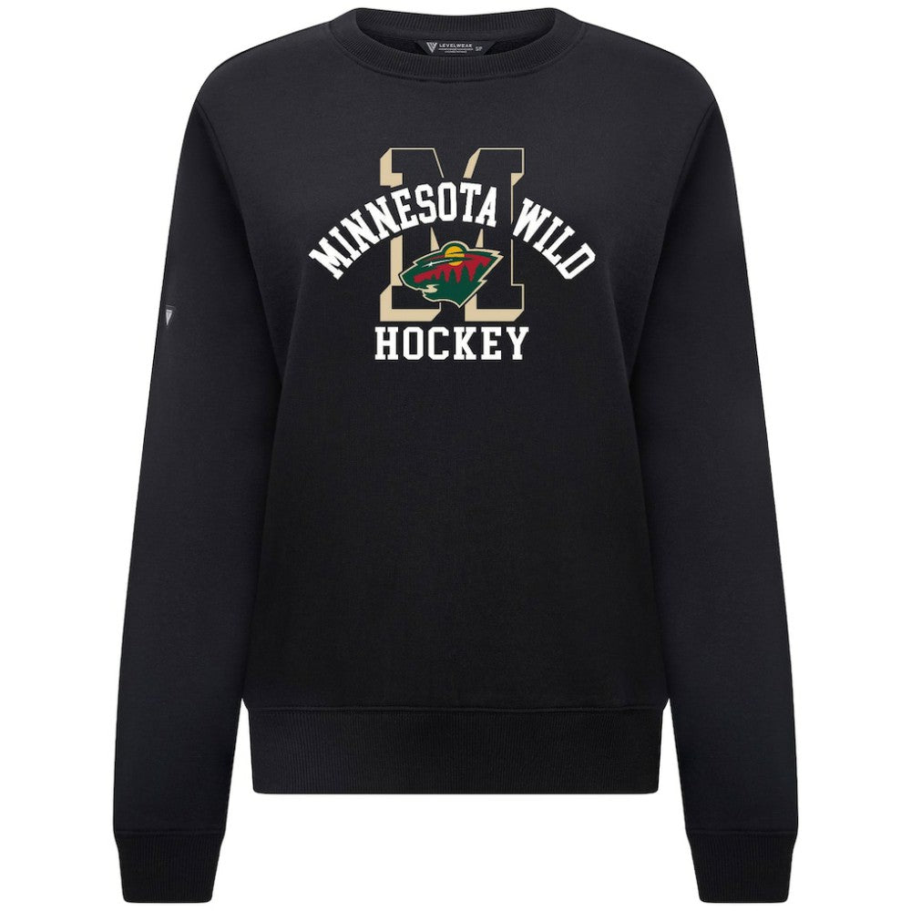 Minnesota Wild - Levelwear Women's Yvette Limelight Big Letter Sweatshirt Black
