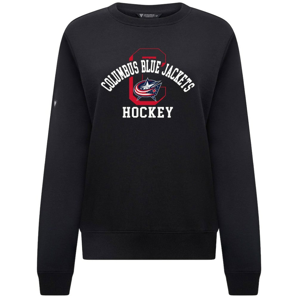 Columbus Blue Jackets - Levelwear Women's Yvette Limelight Big Letter Sweatshirt Black