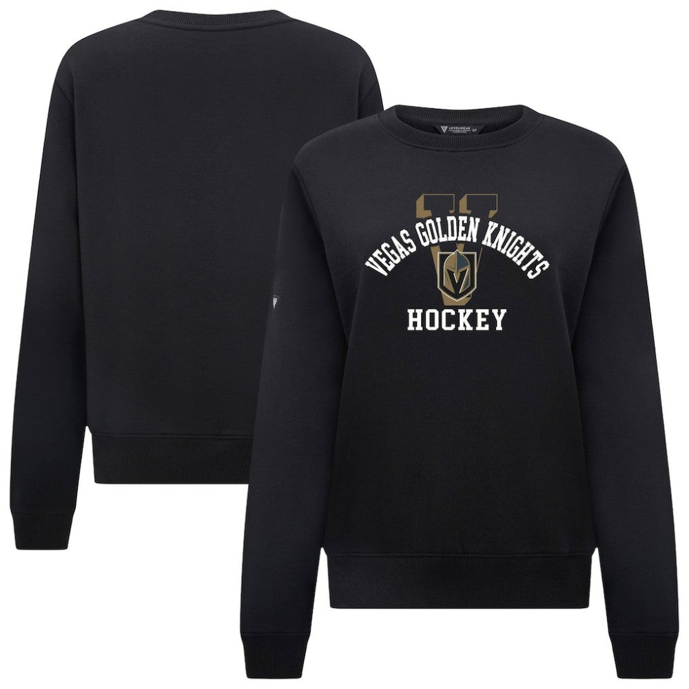 Vegas Golden Knights Levelwear Women's Yvette Limelight Big Letter Sweatshirt Black