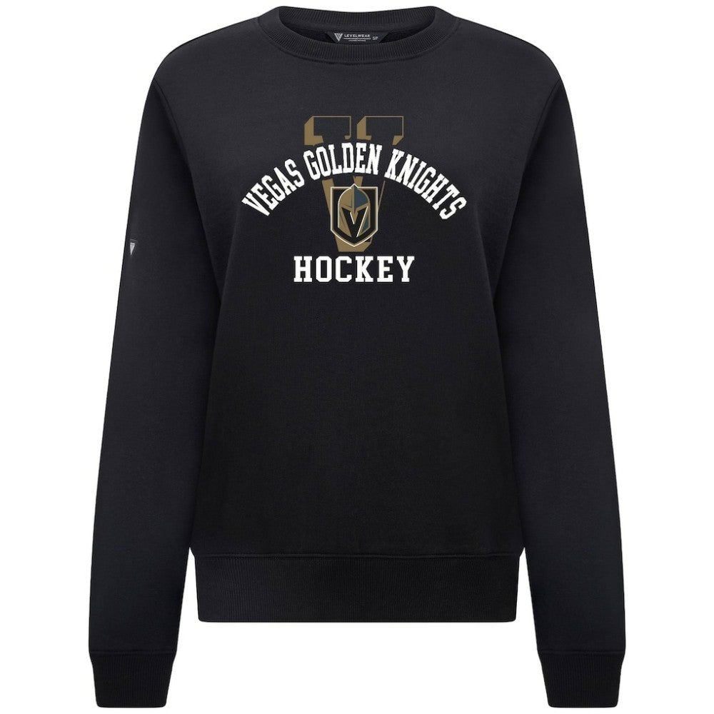 Vegas Golden Knights Levelwear Women's Yvette Limelight Big Letter Sweatshirt Black