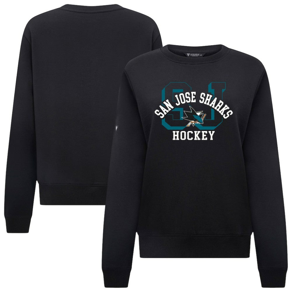 San Jose Sharks - Levelwear Women's Yvette Limelight Big Letter Sweatshirt Black