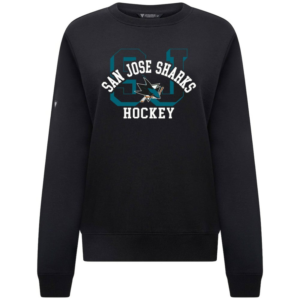 San Jose Sharks - Levelwear Women's Yvette Limelight Big Letter Sweatshirt Black