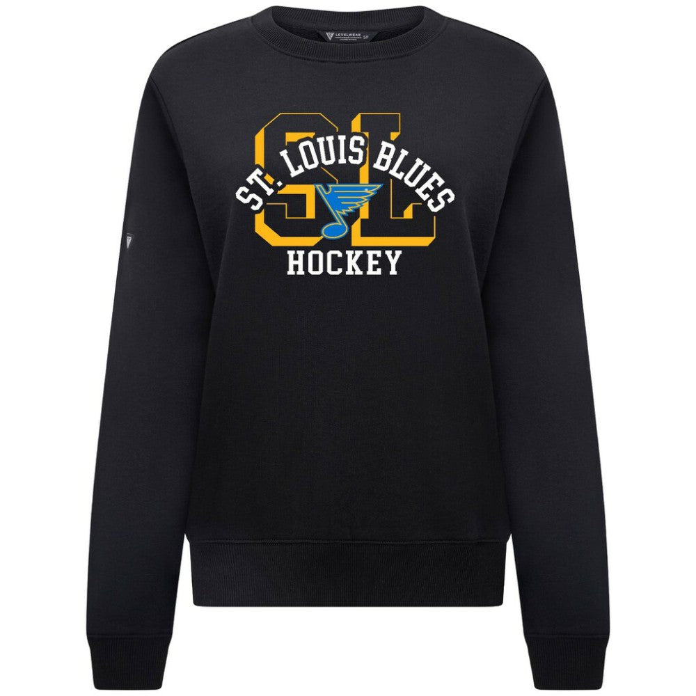 St. Louis Blues - Levelwear Women's Yvette Limelight Big Letter Sweatshirt Black