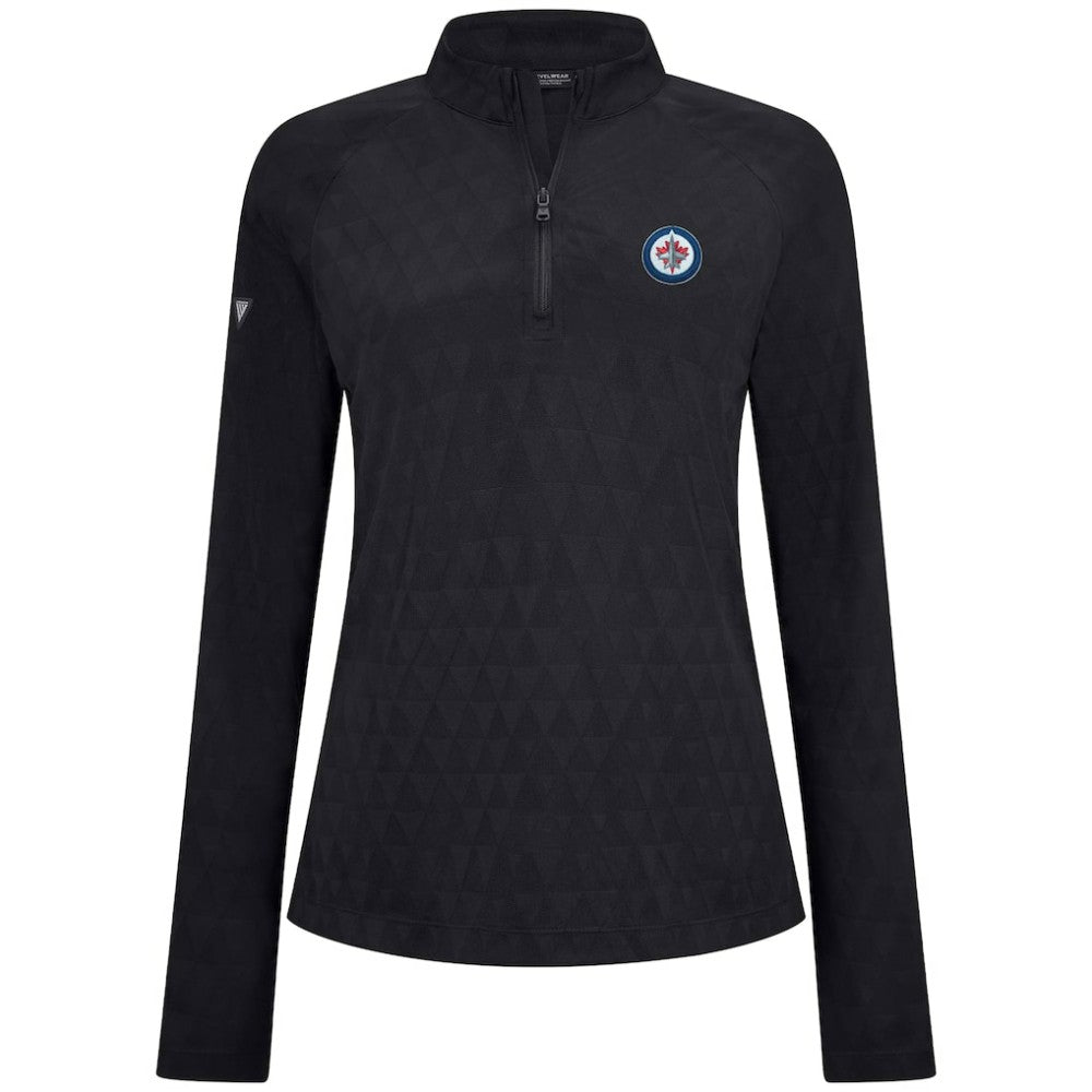 Winnipeg Jets - Levelwear Women's Spike Raglan Quarter-Zip Top Black