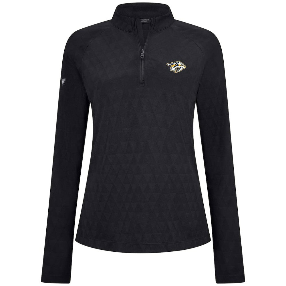 Nashville Predators - Levelwear Women's Spike Raglan Quarter-Zip Top Black