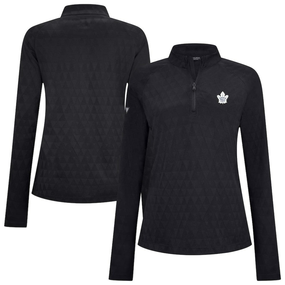 Toronto Maple Leafs - Levelwear Women's Spike Raglan Quarter-Zip Top Black