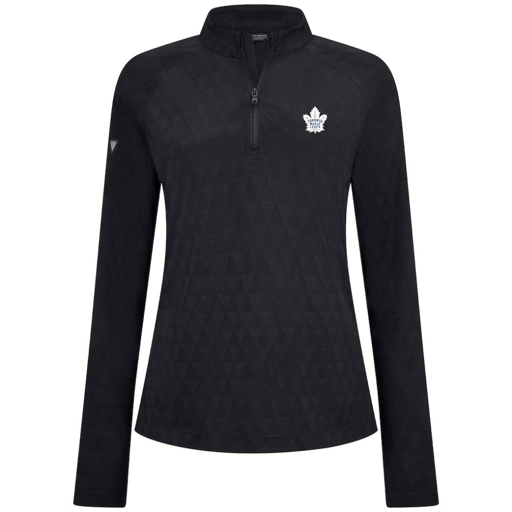 Toronto Maple Leafs - Levelwear Women's Spike Raglan Quarter-Zip Top Black