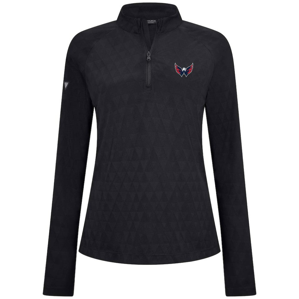 Washington Capitals Levelwear Women's Spike Raglan Quarter-Zip Top Black