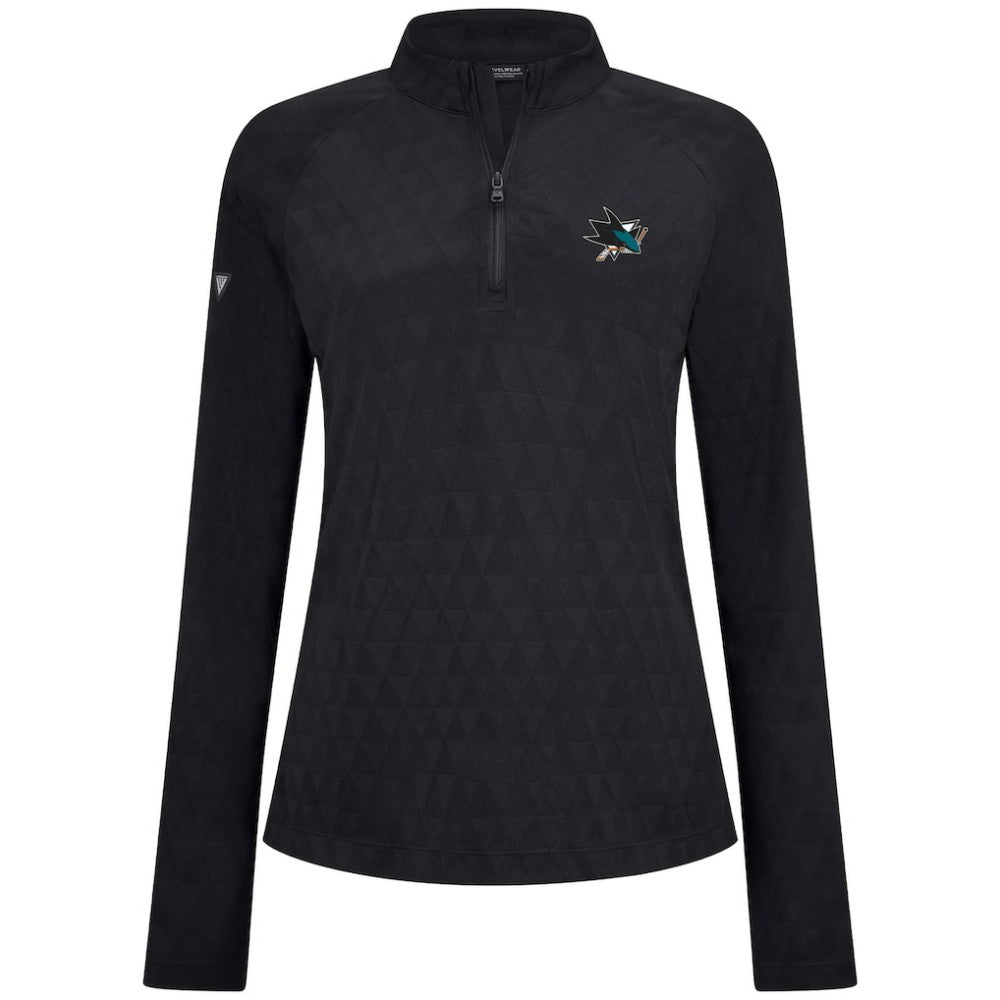 San Jose Sharks - Levelwear Women's Spike Raglan Quarter-Zip Top Black
