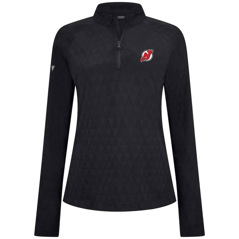 New Jersey Devils - Levelwear Women's Spike Raglan Quarter-Zip Top Black