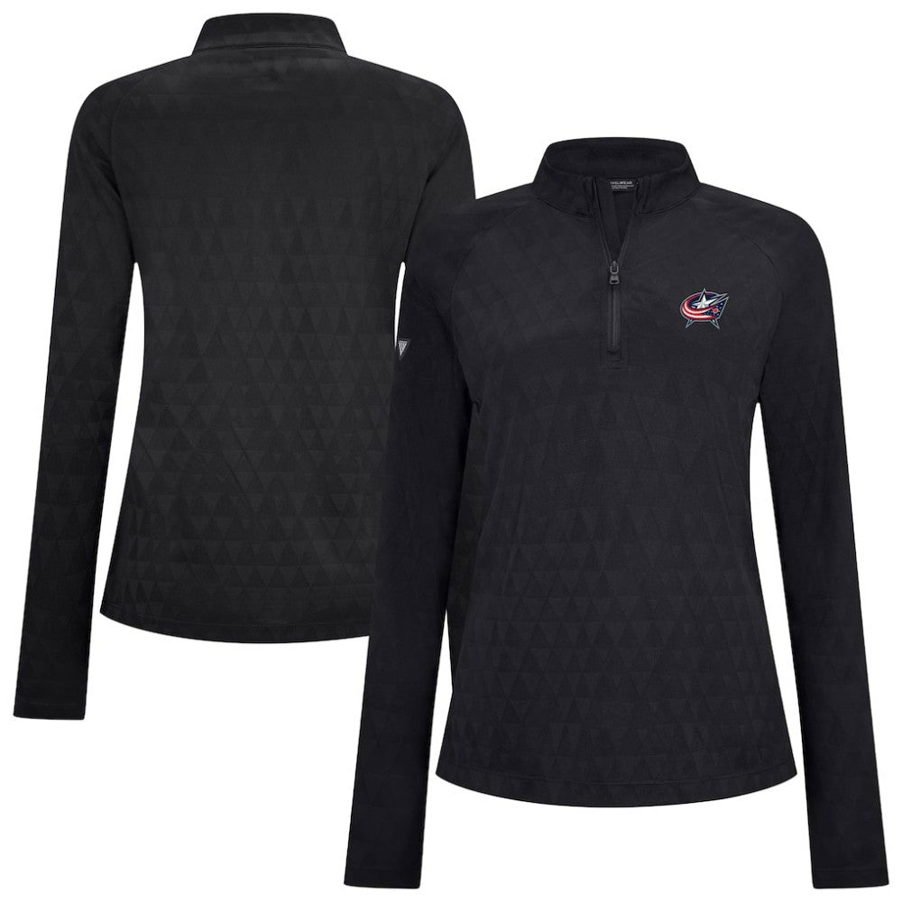 Columbus Blue Jackets - Levelwear Women's Spike Raglan Quarter-Zip Top Black