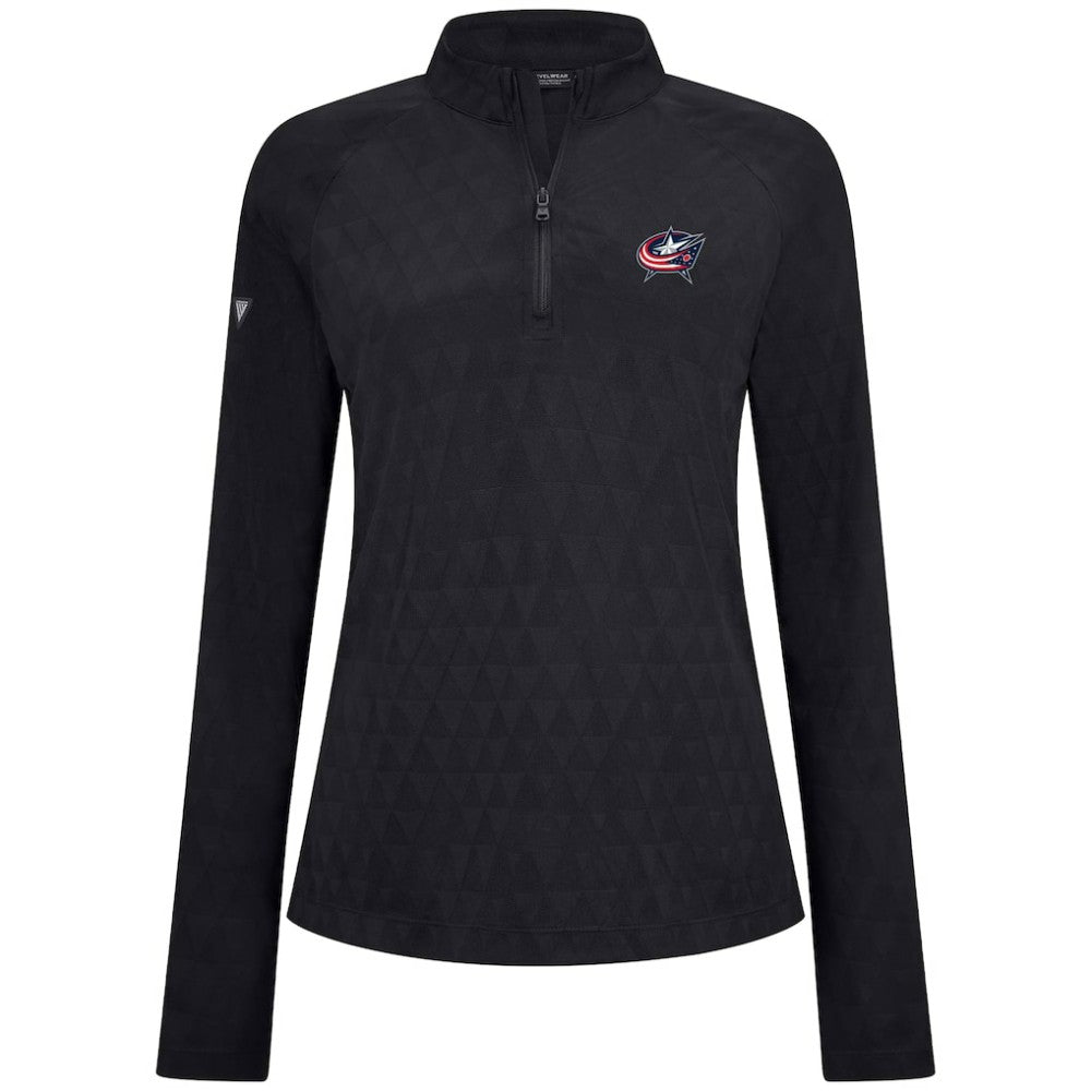 Columbus Blue Jackets - Levelwear Women's Spike Raglan Quarter-Zip Top Black
