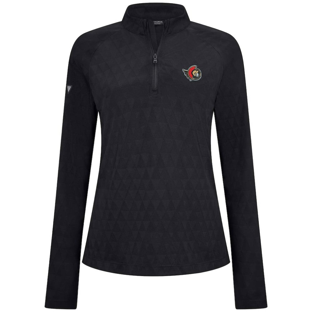 Ottawa Senators - Levelwear Women's Spike Raglan Quarter-Zip Top Black