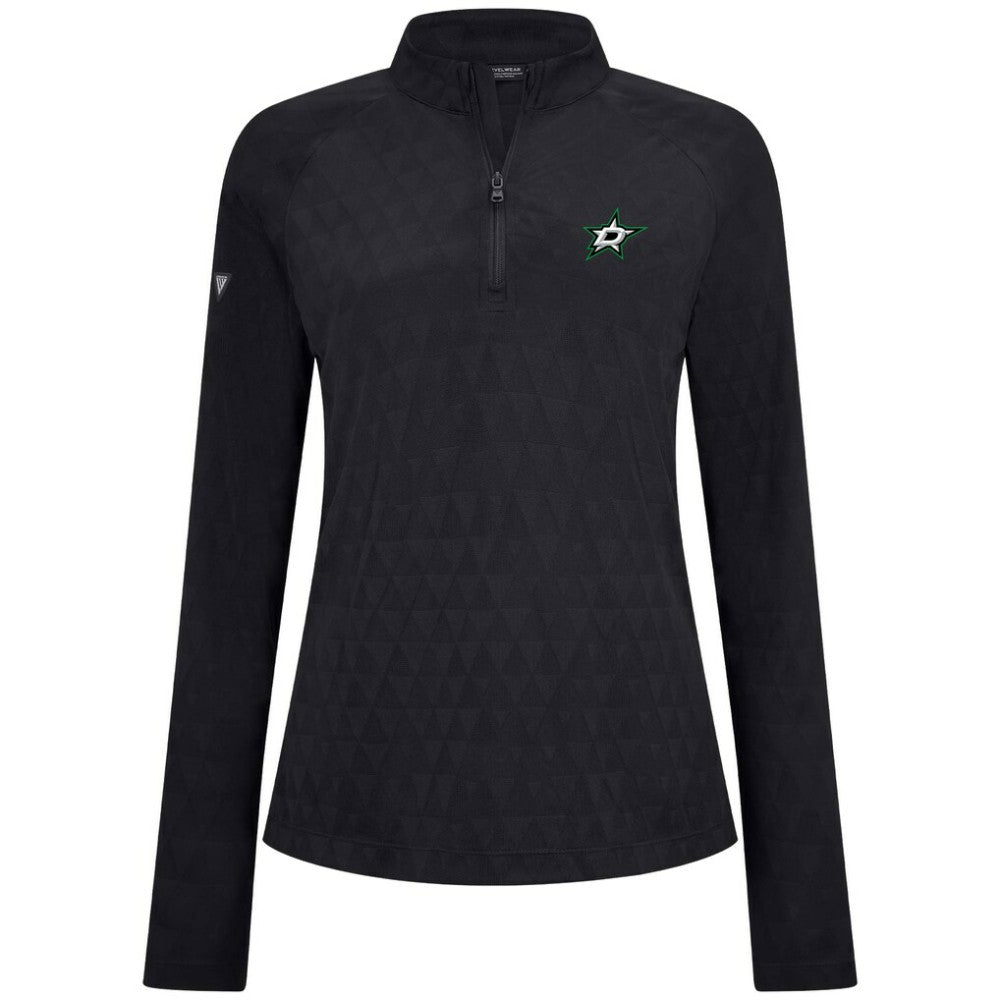 Dallas Stars - Levelwear Women's Spike Raglan Quarter-Zip Top Black