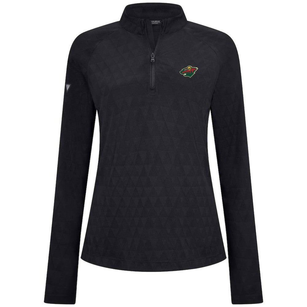 Minnesota Wild - Levelwear Women's Spike Raglan Quarter-Zip Top Black