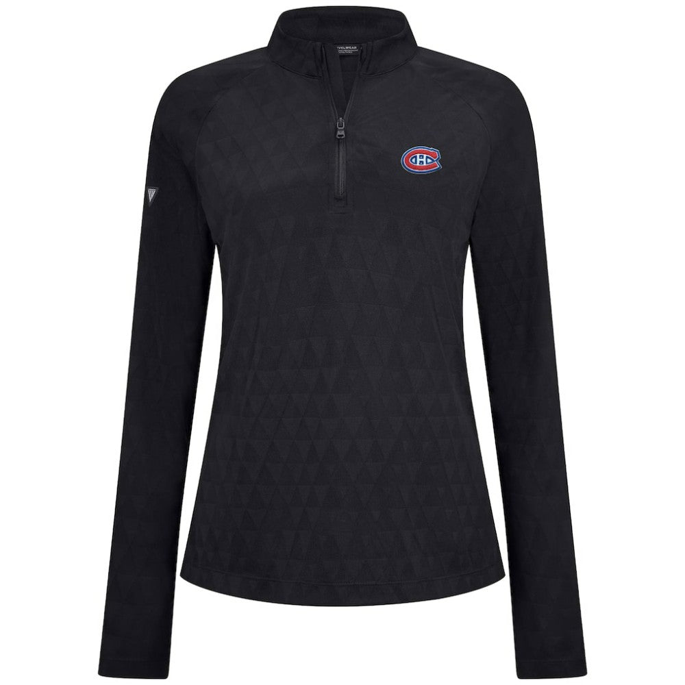 Montreal Canadiens - Levelwear Women's Spike Raglan Quarter-Zip Top Black