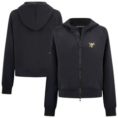 Pittsburgh Penguins Levelwear Women's Judd Raglan Full-Zip Hoodie Black