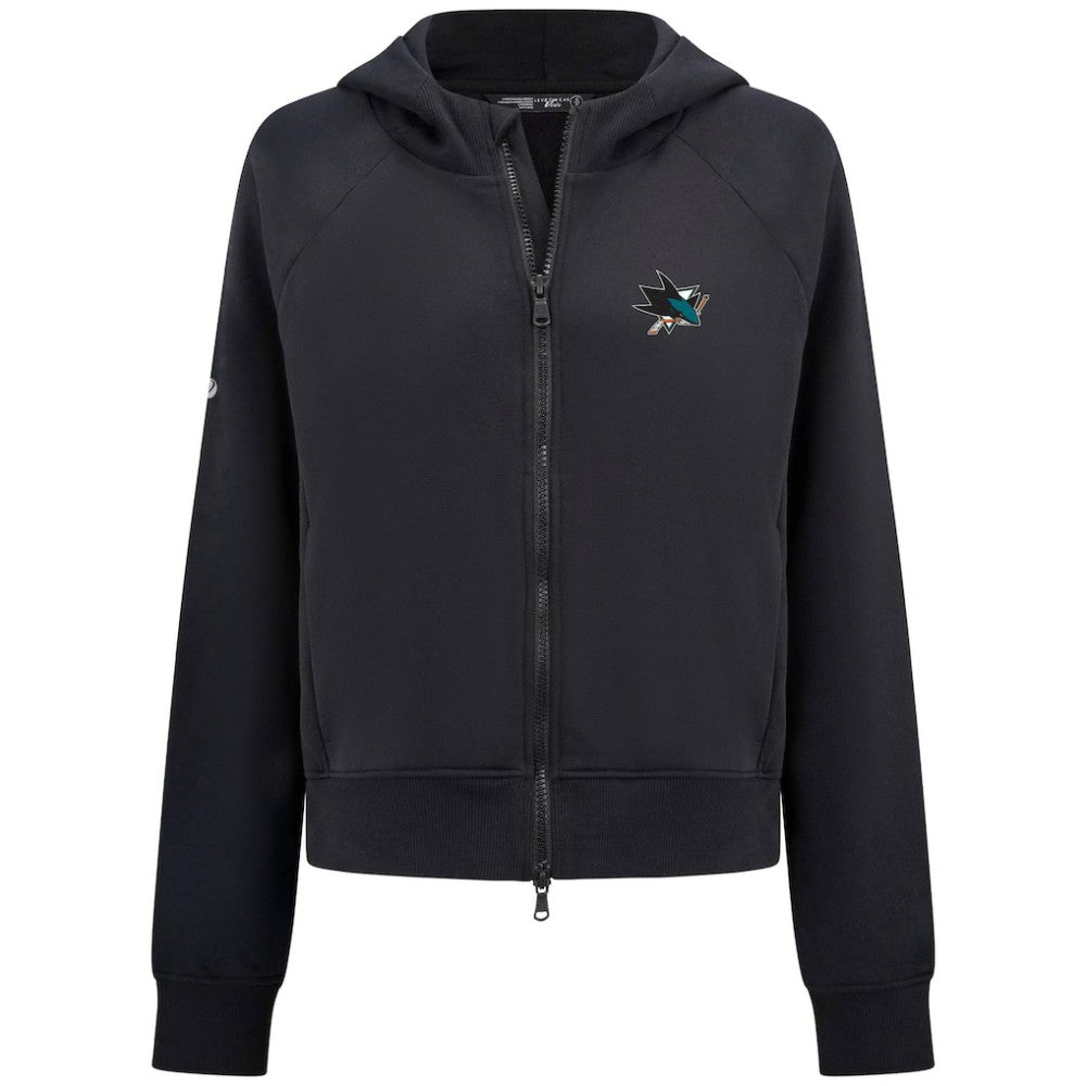 San Jose Sharks - Levelwear Women's Judd Raglan Full-Zip Hoodie Black