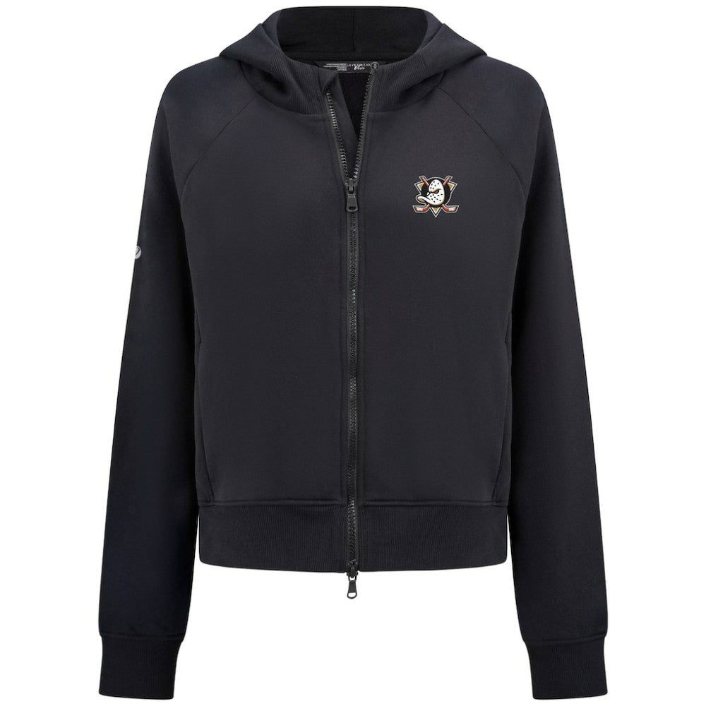 Anaheim Ducks - Levelwear Women's Judd Raglan Full-Zip Hoodie Black