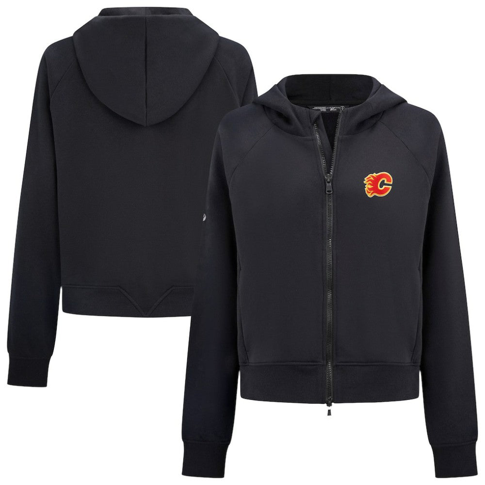 Calgary Flames - Levelwear Women's Judd Raglan Full-Zip Hoodie Black