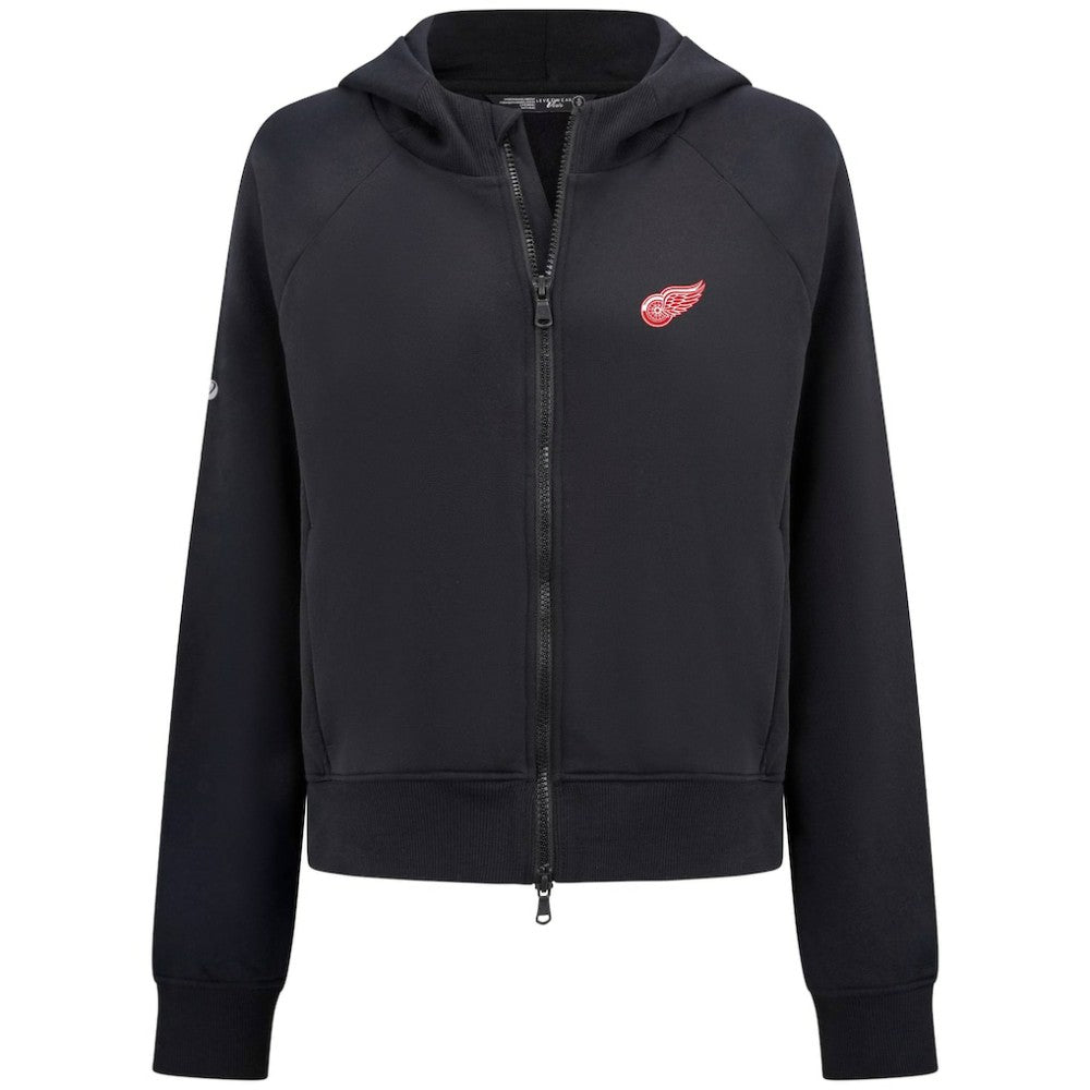 Detroit Red Wings - Levelwear Women's Judd Raglan Full-Zip Hoodie Black