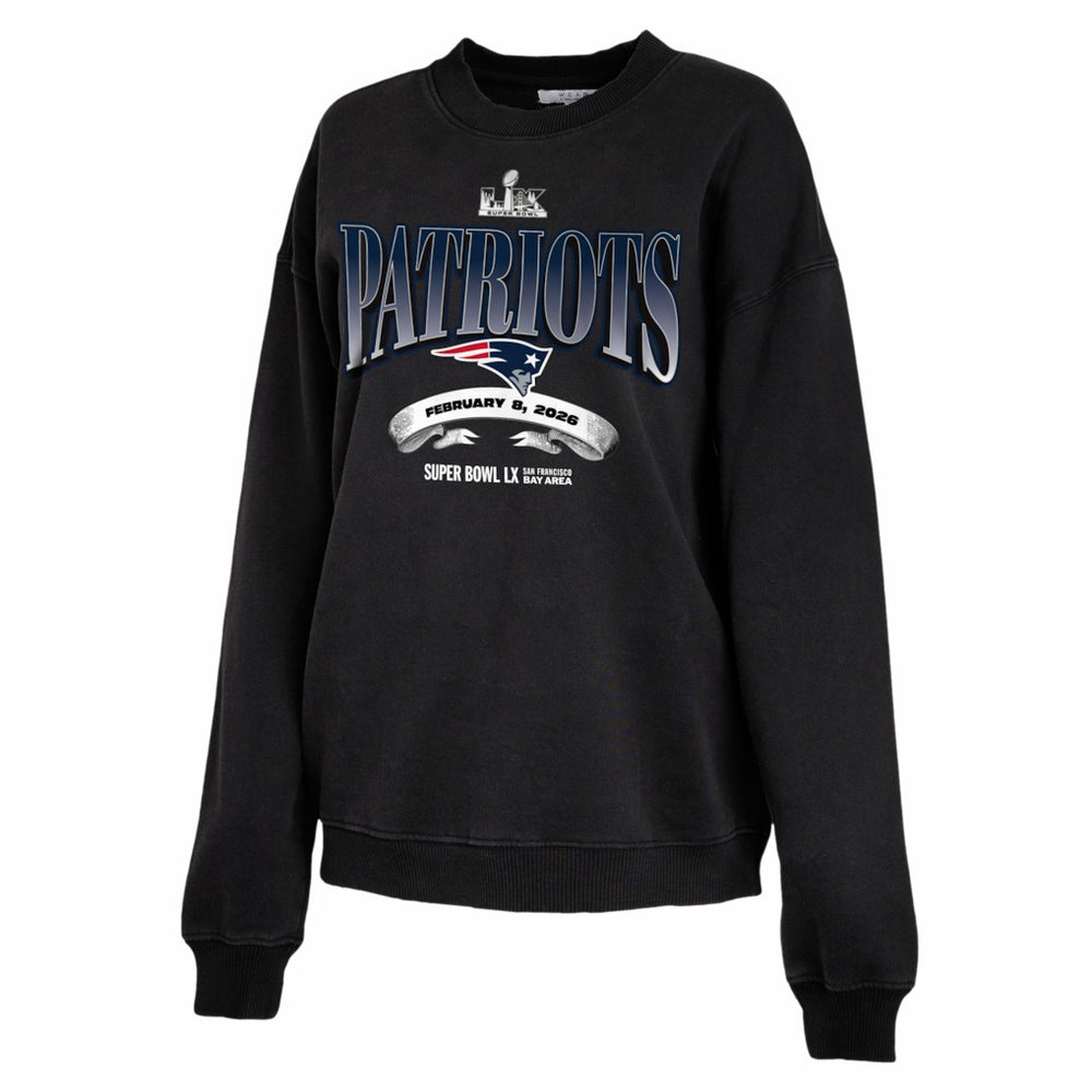 New England Patriots WEAR by Erin Andrews Women's Super Bowl LX Fleece Sweatshirt Black - NFL