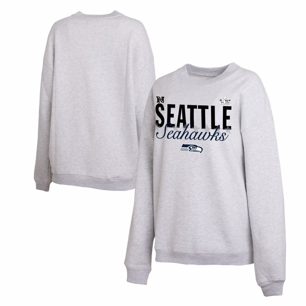 Seattle Seahawks WEAR by Erin Andrews Women's Super Bowl LX Fleece Sweatshirt Gray - NFL